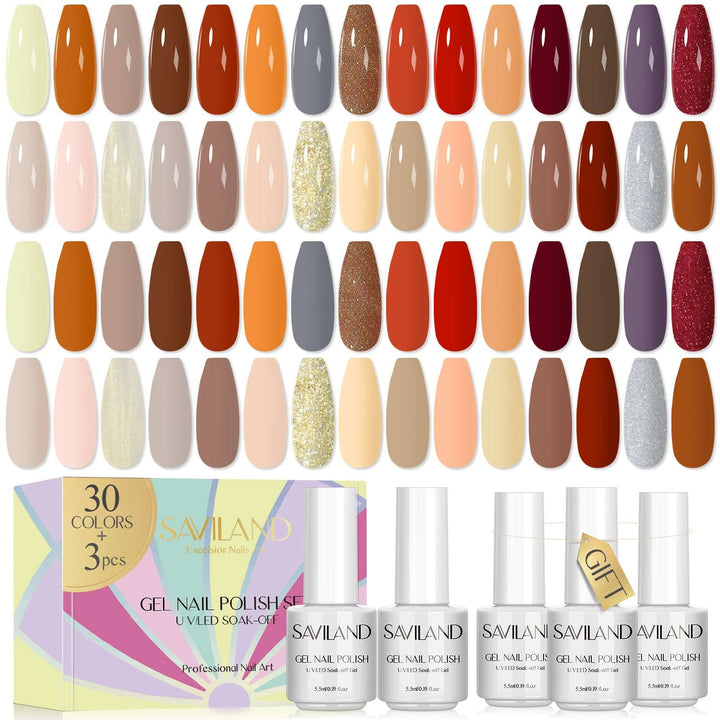 [US ONLY]33PCS Gel Nail Polish Set – 30 Colors