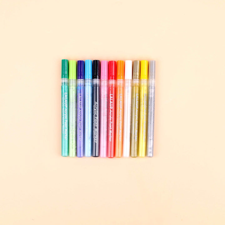 Acrylic Paint Pens - 12 Colors Nail Art Pens Waterproof