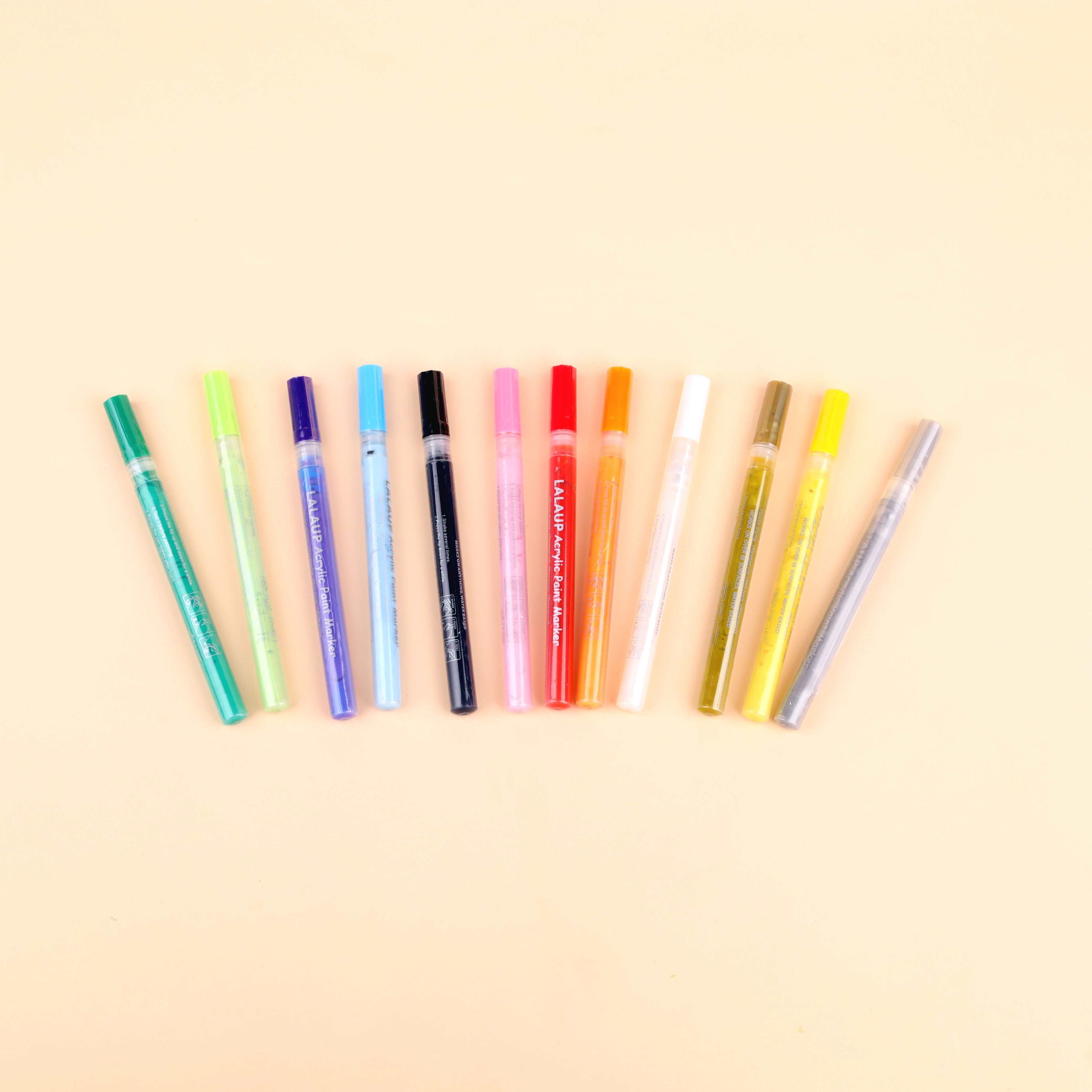 Acrylic Paint Pens - 12 Colors Nail Art Pens Waterproof