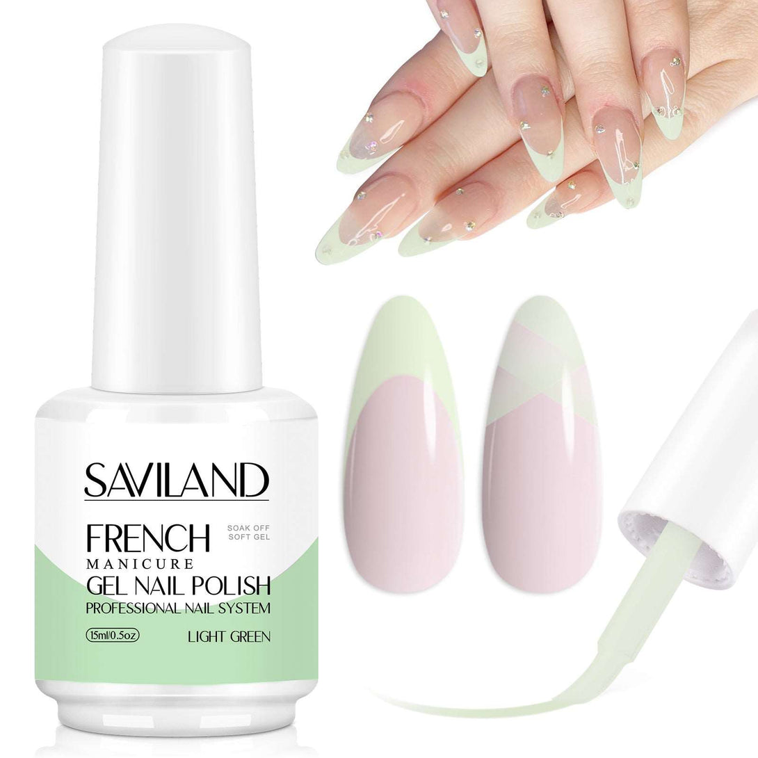 [US ONLY]1PC Summer Light Green Color - 15ML French Gel Nail Polish