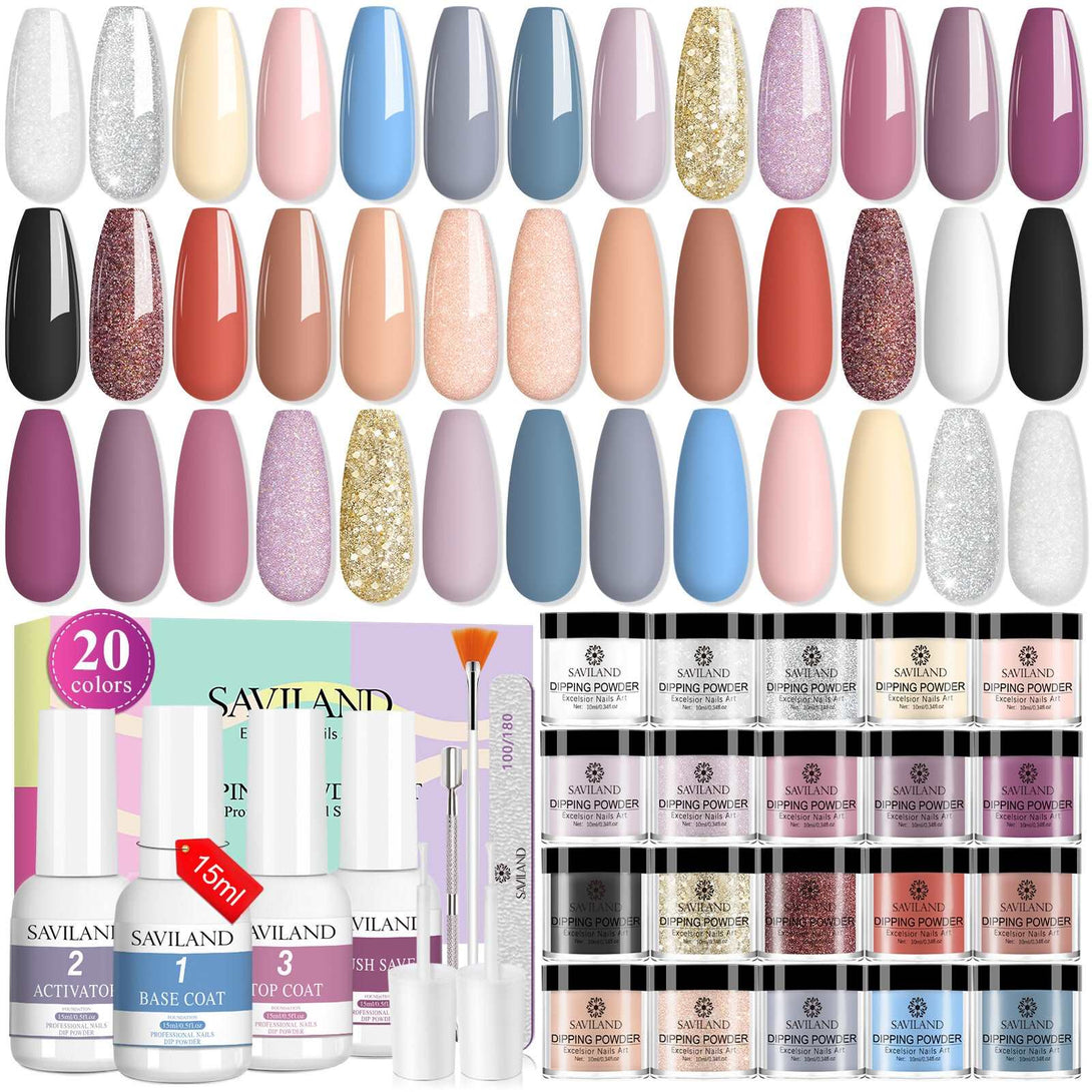 [US ONLY]29pcs - 20 Colors Fall Autume Classic Nail Dip Powder Kit