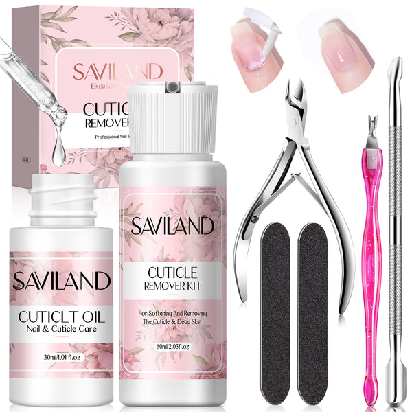 [US ONLY]Cuticle Care Kit - Remover Liquid & Cuticle Oil, Manicure Set