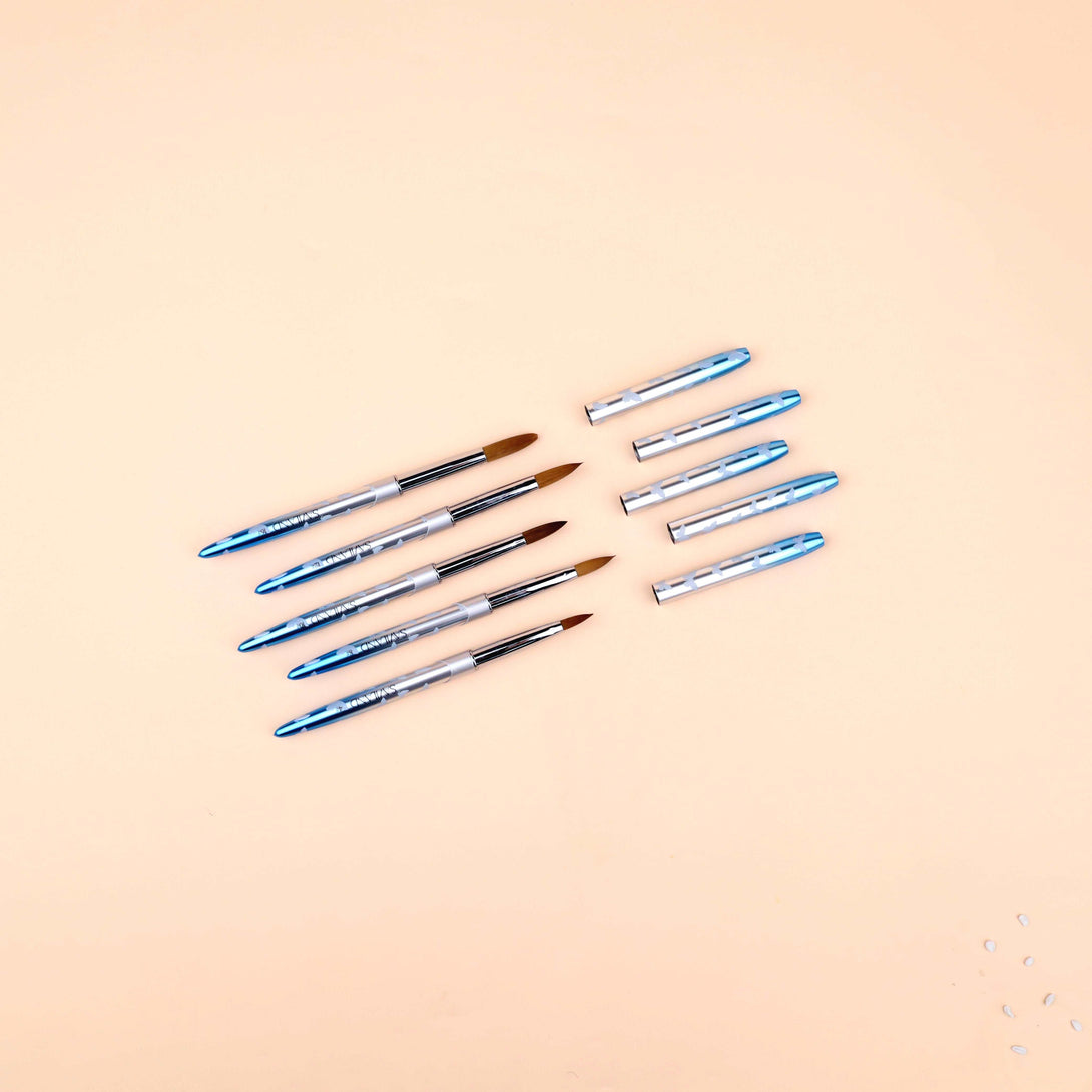 Acrylic Nail Brush Set - 5pcs Size 4/8/10/12/16