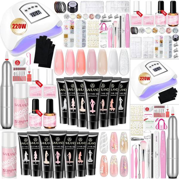 8 Colors Poly Gel Nail Kit with everything