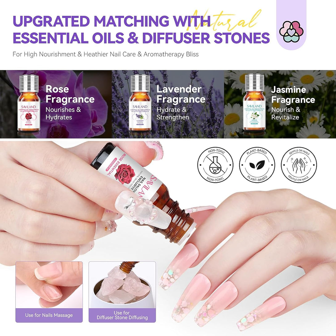 saviland professional acrylic nail starter kit-essential oil