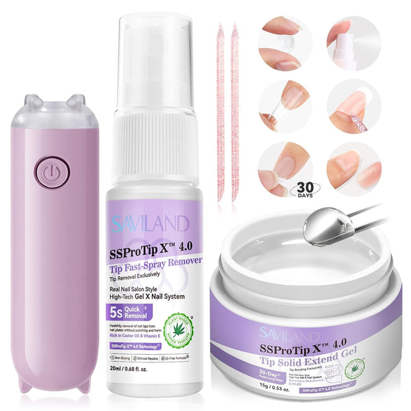 SSProTip X™ 4.0 Solid Nail Glue Gel & Nail Glue Remover Kit