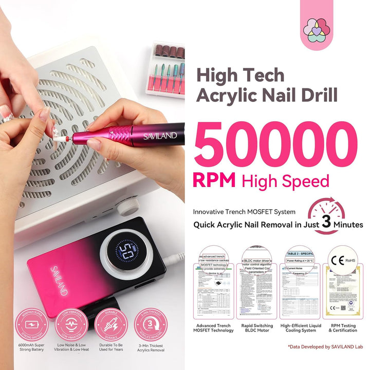 high tech acrylic nail drill with ceramic nail drill bits