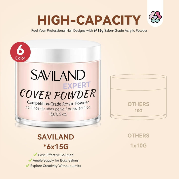 Saviland 6 color acrylic powder set