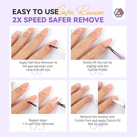 Saviland Nail Glue Remover for Press on Nails