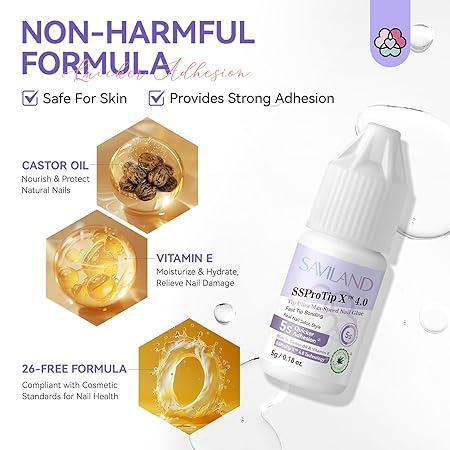 Saviland Strong Nail Glue for Fake Nails