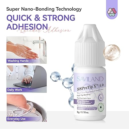 Saviland Strong Nail Glue for Fake Nails
