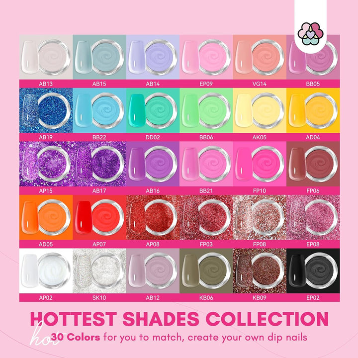 30 hottest colors Dip Powder Nail Kit with Drill