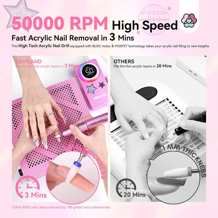 Saviland Pink Purple Electric Nail Drill-03