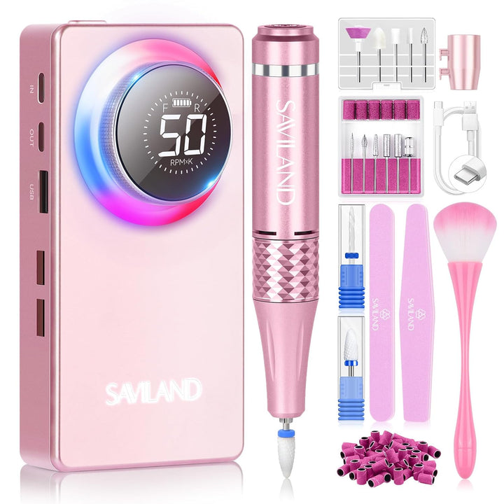 Saviland Pink Electric Nail Drill 50000rpm