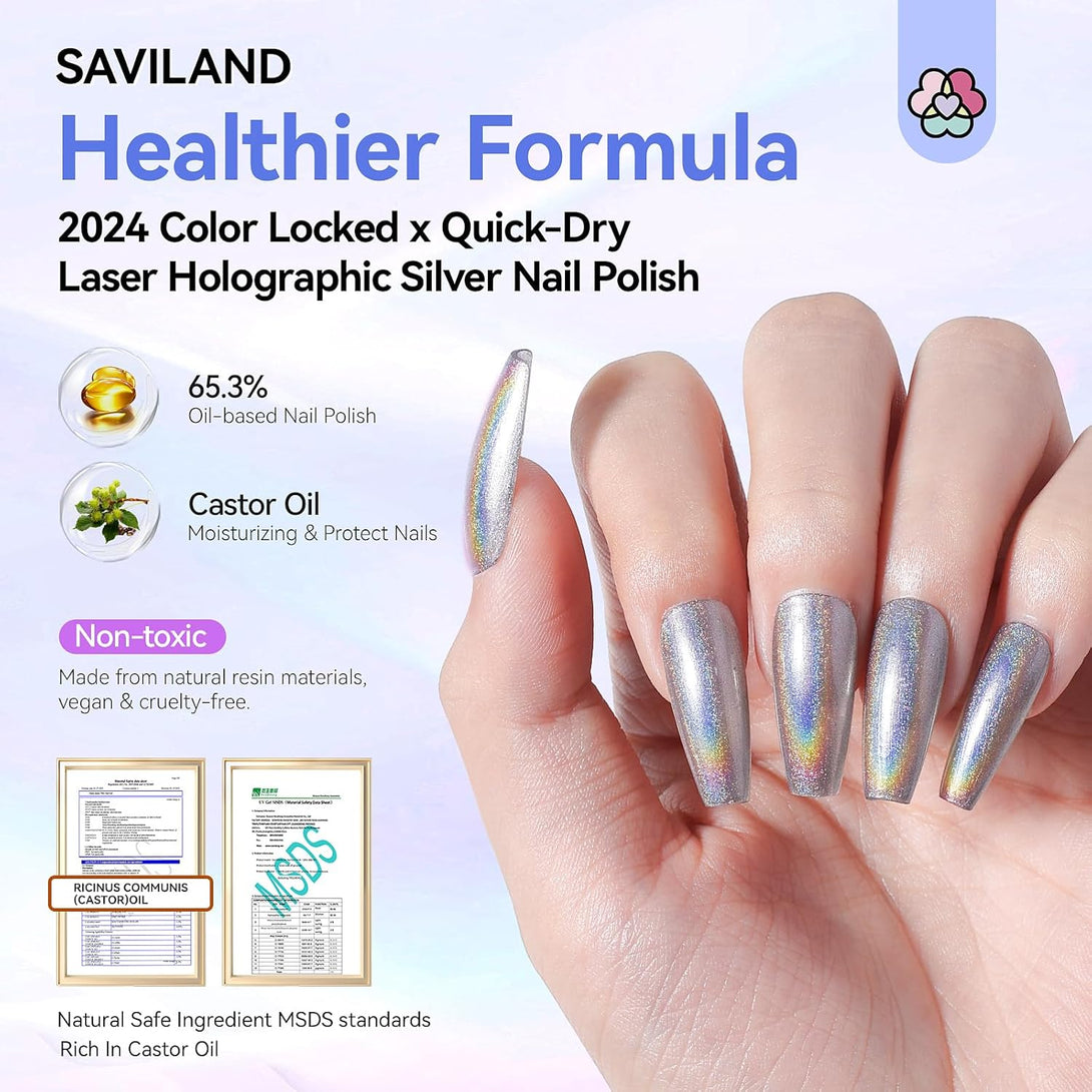 healthy formula silver holographic chrome nail polish