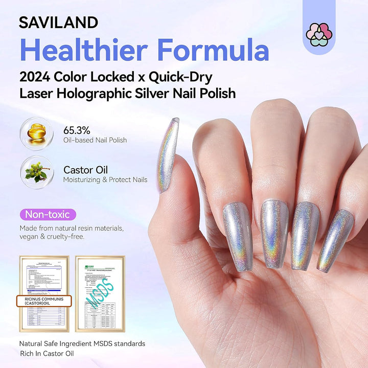 healthy formula silver holographic chrome nail polish