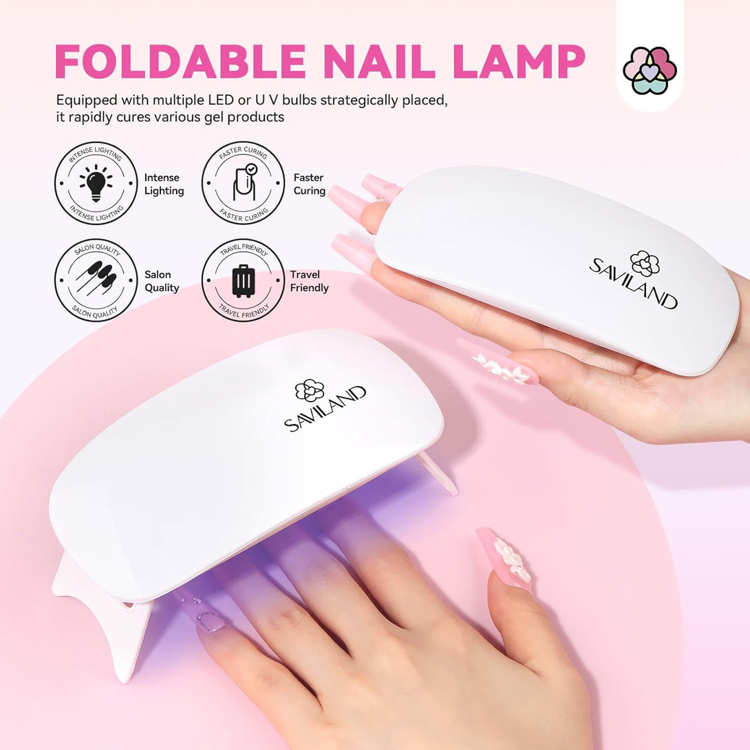 Saviland acrylic nail kit with nail lamp