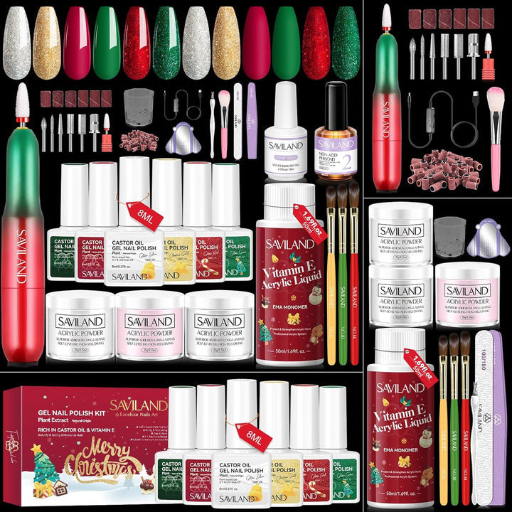 Christmas acrylic nail kit set professional with drill