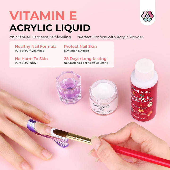 Saviland complete acrylic nail set with EMA acrylic liquid