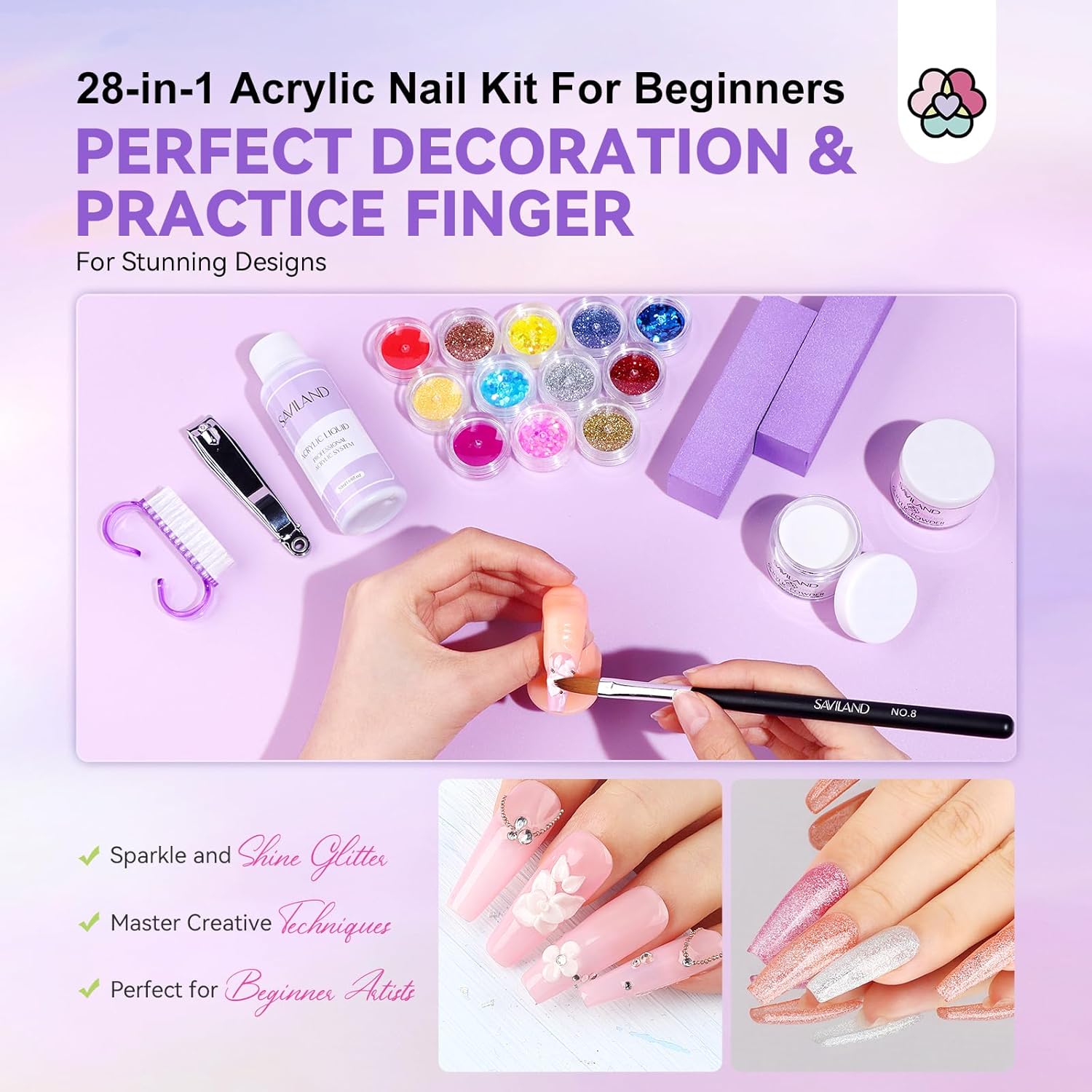 Acrylic Nail Kit For Beginners With Everything Saviland