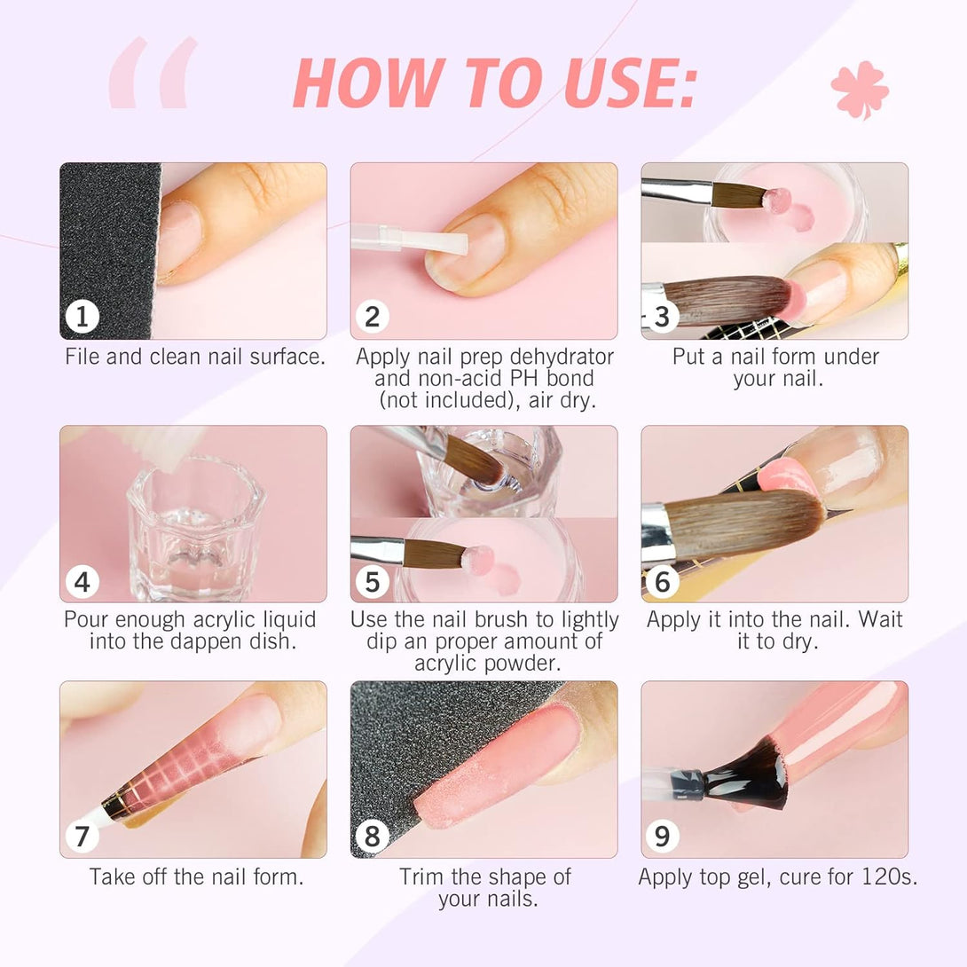 how to use the acrylic powder with liquid kit