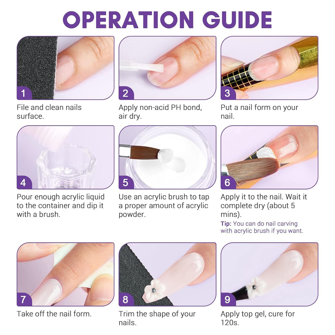 use guide of the saviland best acrylic nail kit for beginners with everything