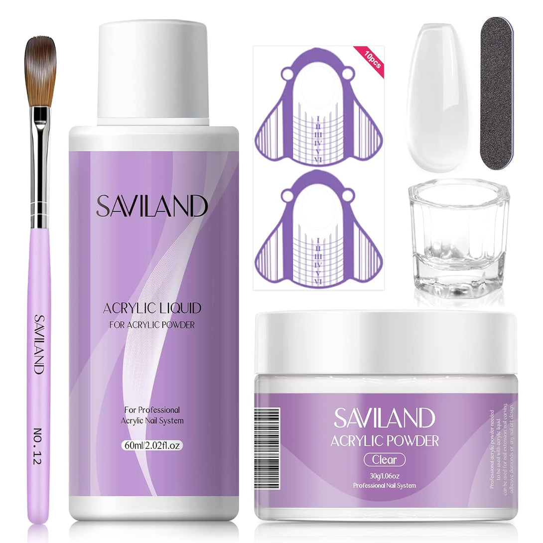 Saviland clear acrylic powder set