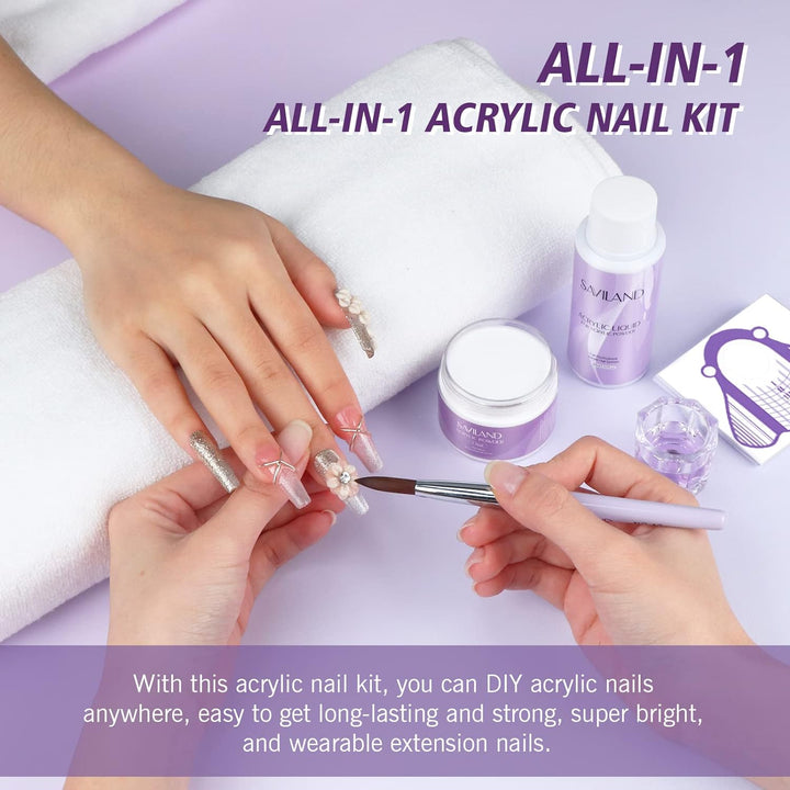 all in 1 clear acrylic powder set