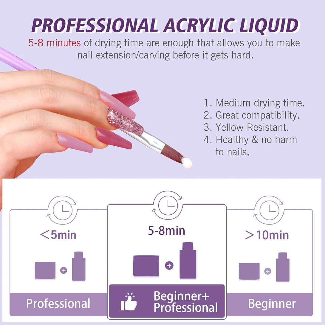 professional acrylic nail kit powder and liquid