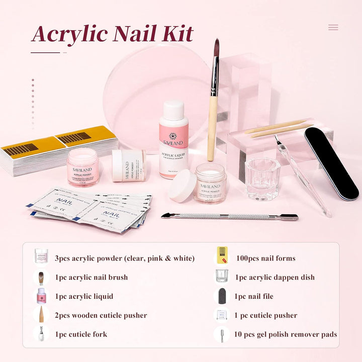 what's in the acrylic nail powder and liquid kit