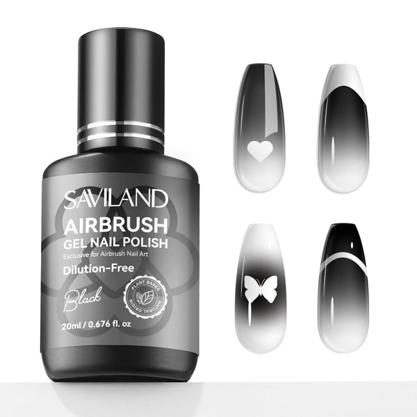 Saviland black airbrush gel polish