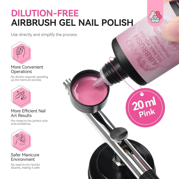 Saviland pink airbrush gel nail polish