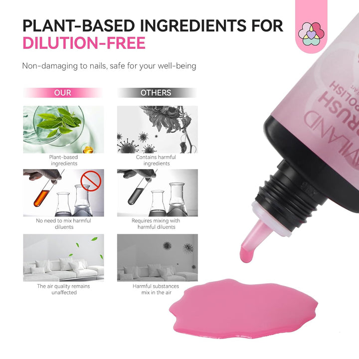 plant-based Saviland pink airbrush gel polish