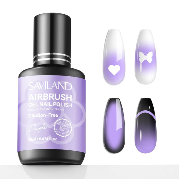 Saviland purple airbrush gel polish