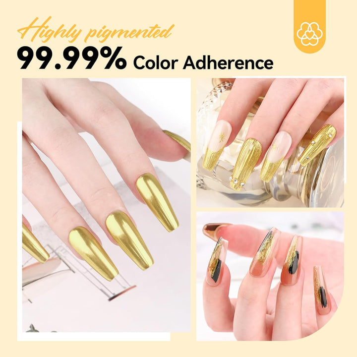 high pigmented Saviland gold nail chrome powder