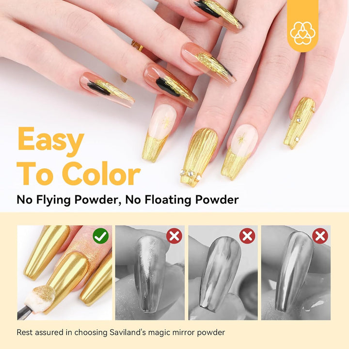 easy to color-Saviland gold metallic nail powder