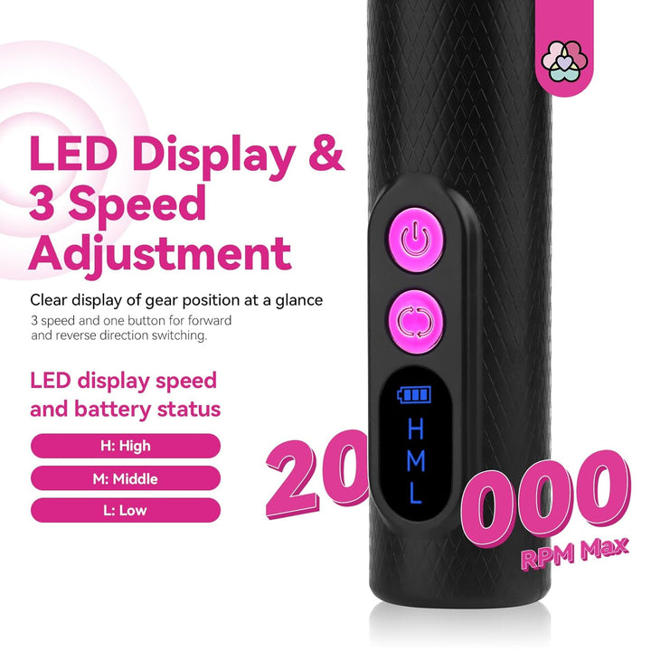 LED display -black nail drill