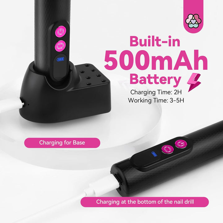 20000 rpm nail drill with 500mAh battery