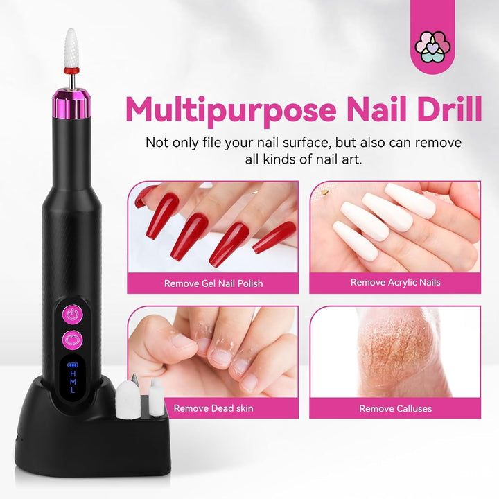 black pink multipurpose nail drill