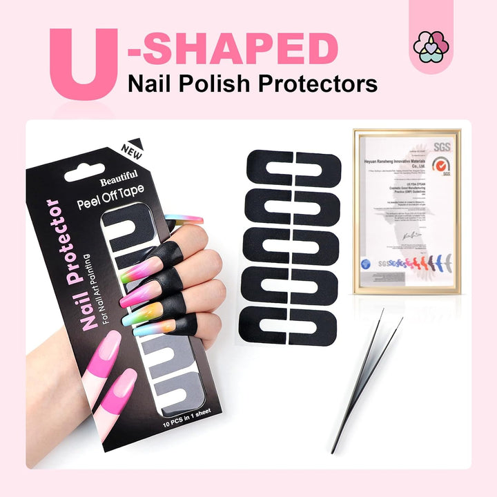 U-shaped nail polish protector for fingers