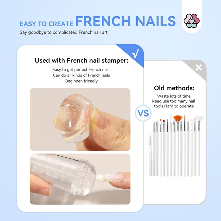 details of the silicone french tip nail stamper