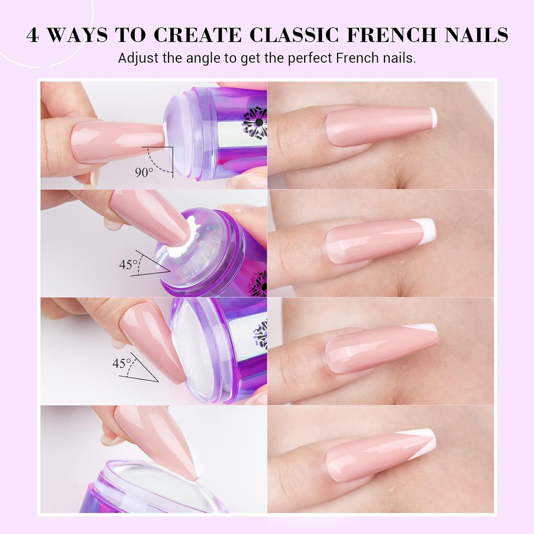 how to creat french nails-by Saviland french tip nail stamper kit