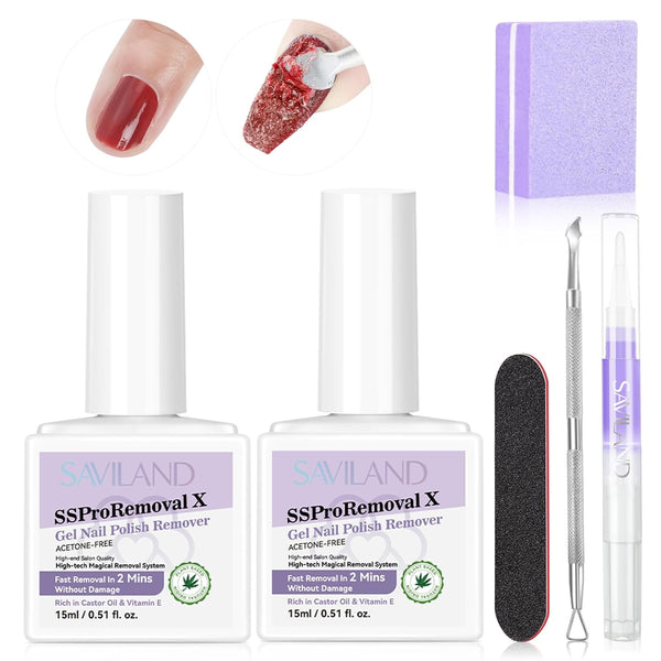 Saviland gel nail polish remover kit with tools