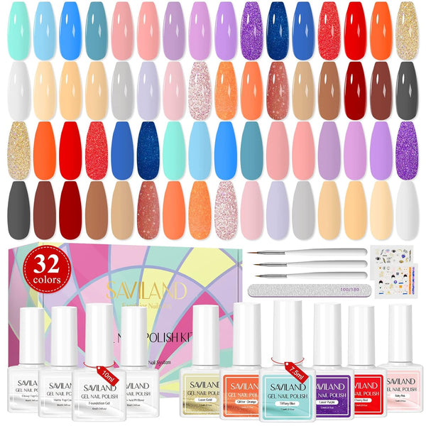 [US ONLY] 42PCS Gel Nail Polish Kit for Nail Art