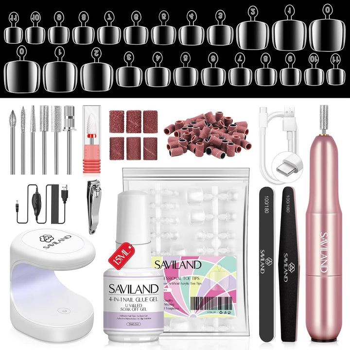 Saviland gel toe nails kit with nail glue