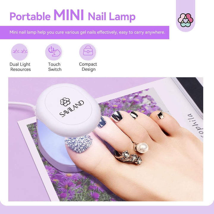 gel toe nails kit with mini nail lamp