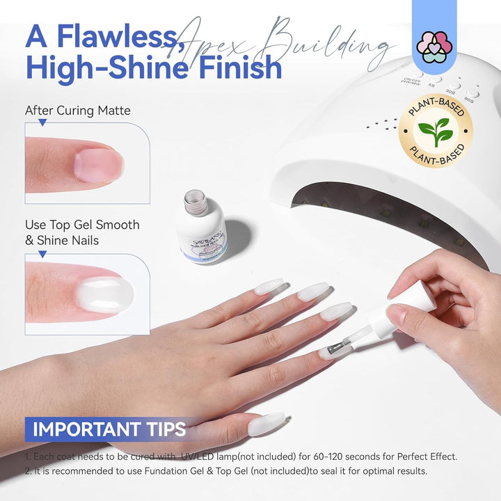 higj shine finish milky white builder gel
