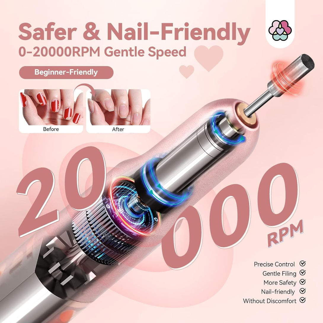 20000 rpm nail drill-safer