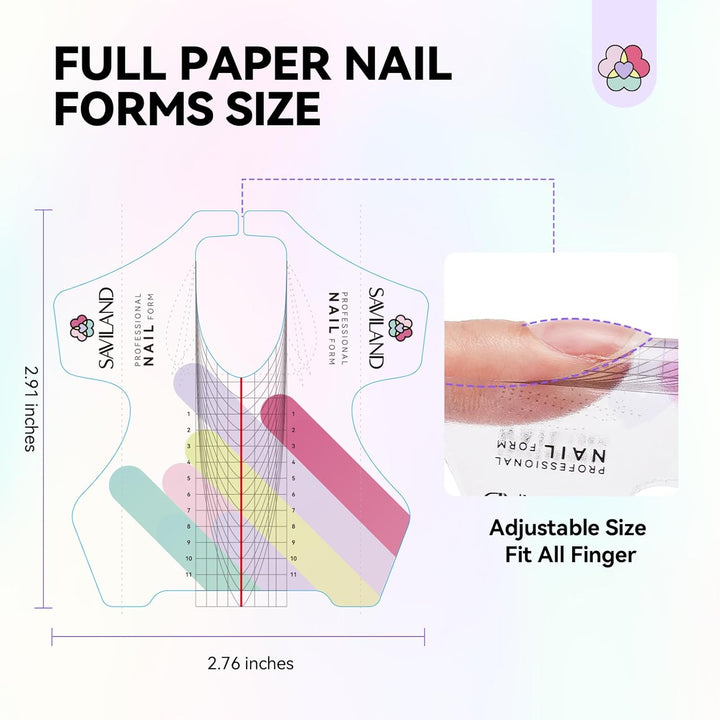 size of the Saviland reusable nail forms