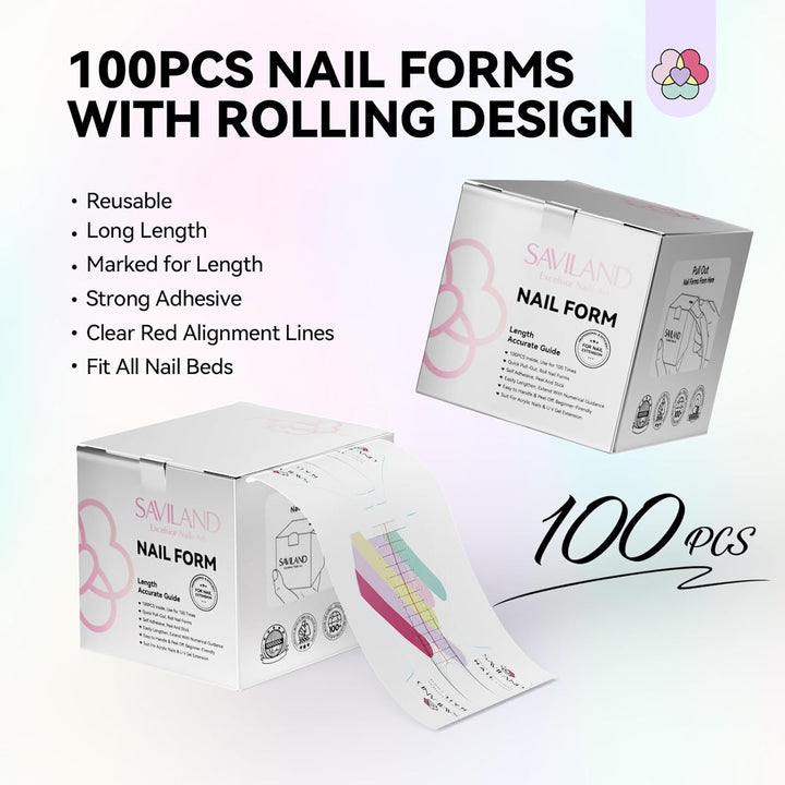 100pcs Saviland sticker nail forms